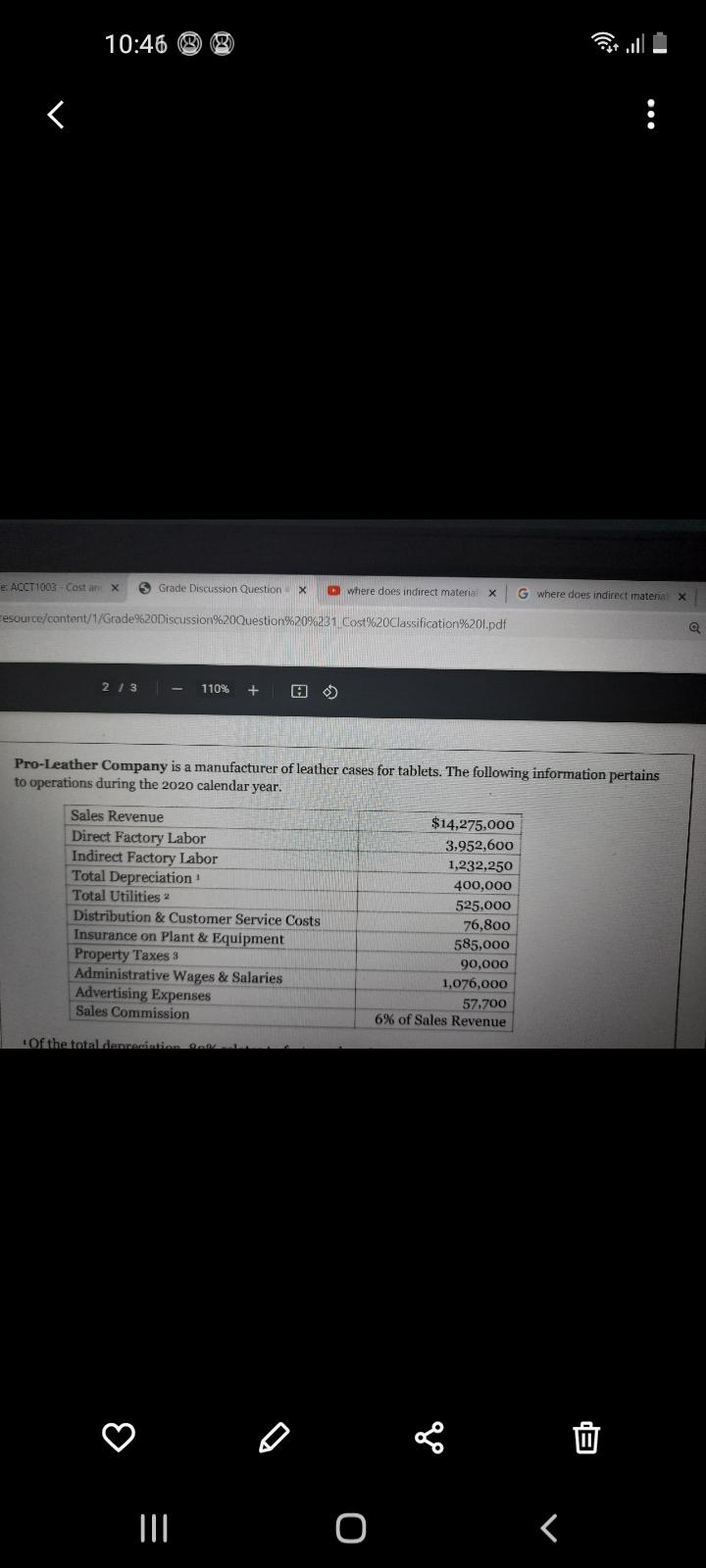 r 10:46 2 e ACCT1003 Cost an X Grade Discussion Question X