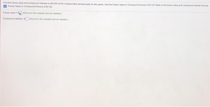 Find the future value and compound interest on $5,000 at 8% compounded
