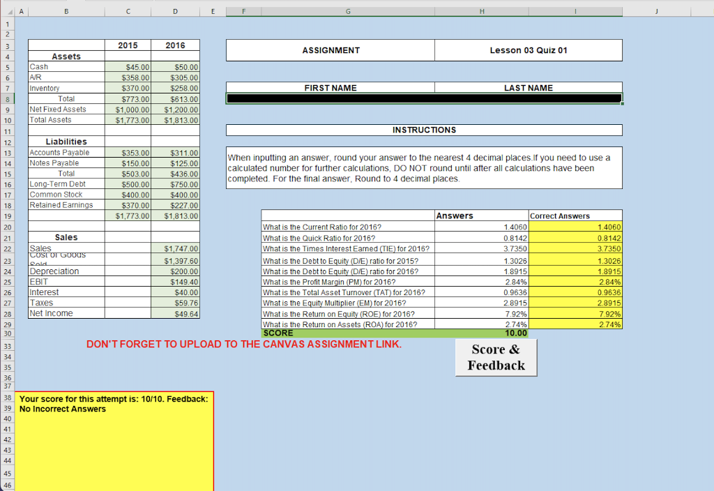 B E F G H 1 2 3 2015 2016 ASSIGNMENT Lesson