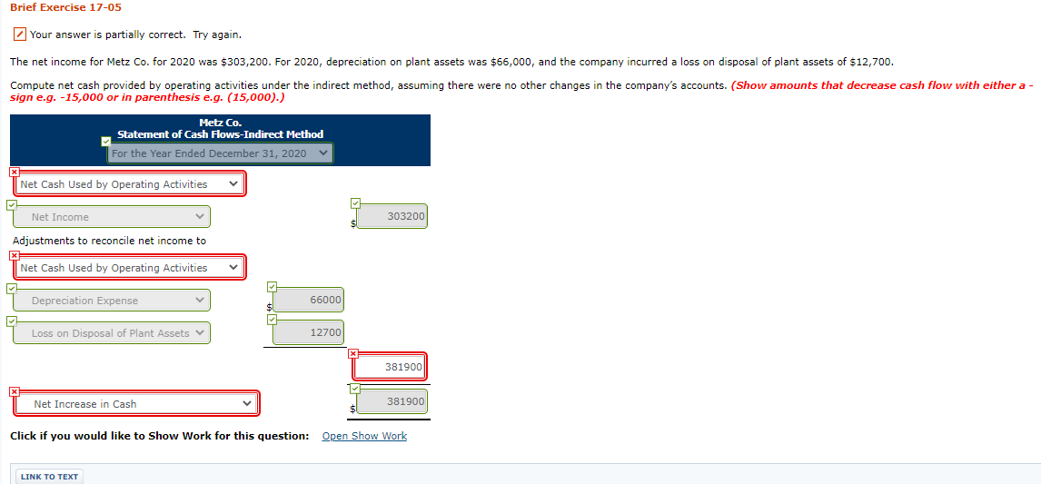 Brief Exercise 17-05 Your answer is partially correct. Try again. The net