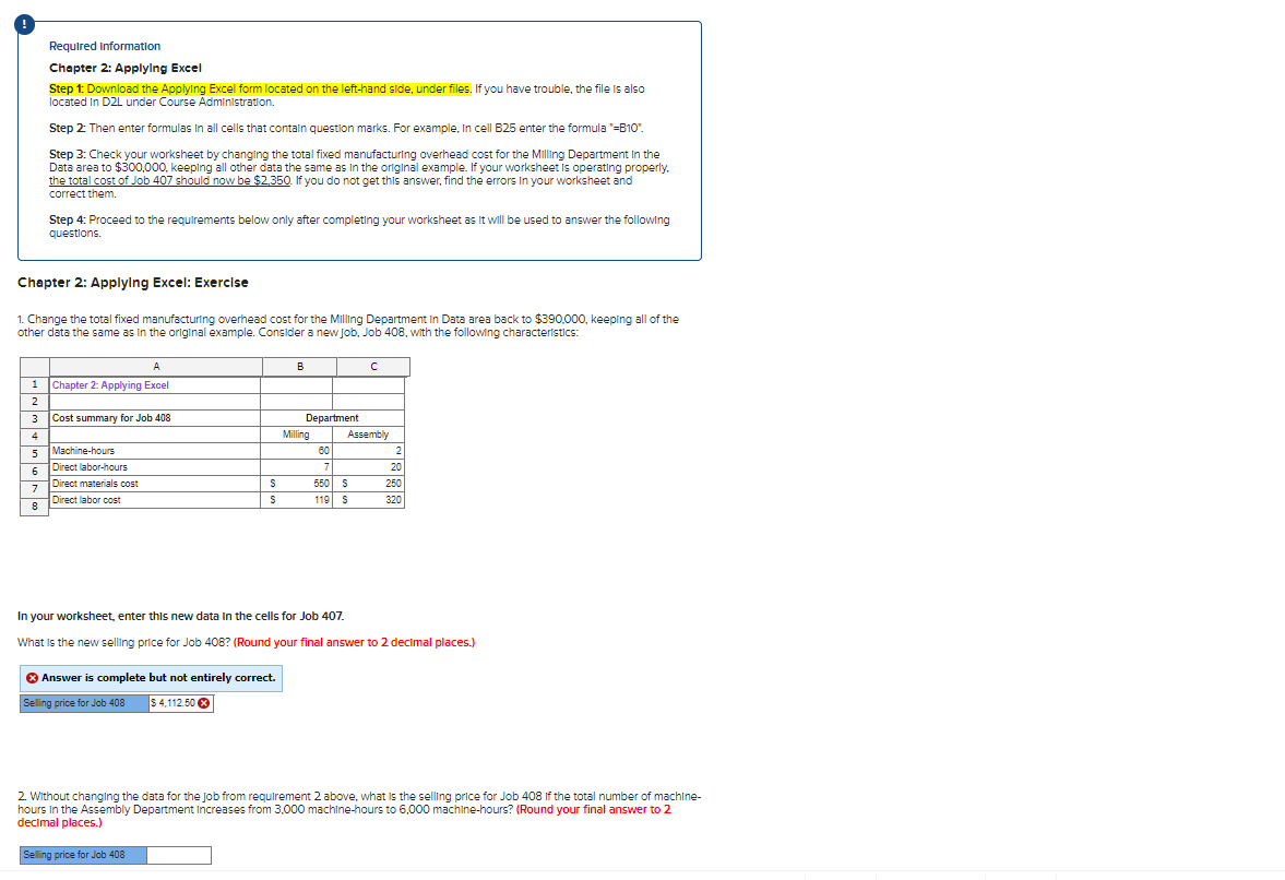 Required Information Chapter 2: Applying Excel Step 1: Download the Applying Excel