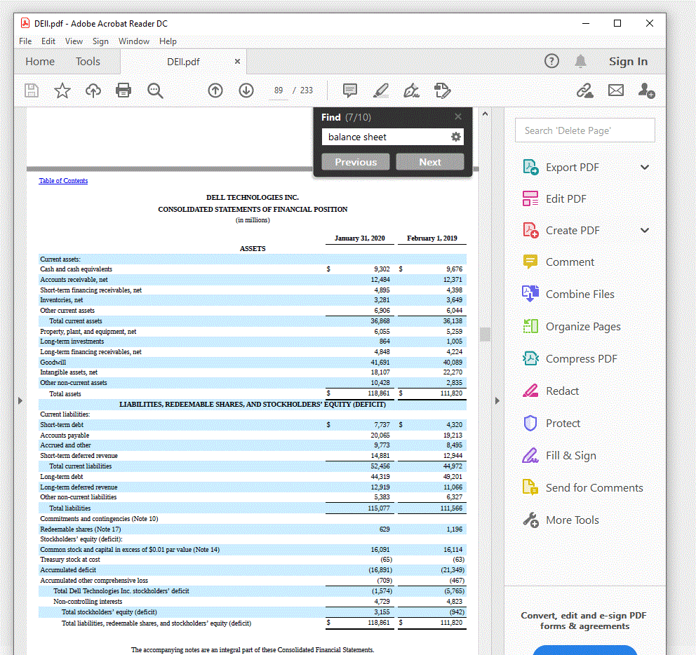 Home Tools & Table of Contents DEll.pdf x 90 / 233 DELL