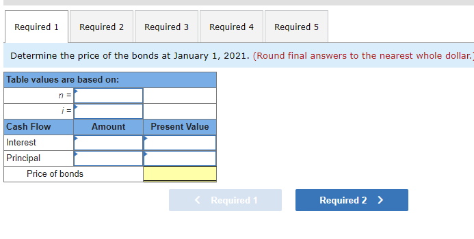 Required 1 Required 2 Required 3 Required 4 Required 5 Determine the
