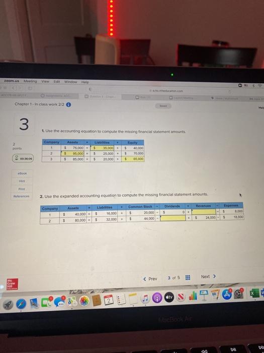 zoom.us Meeting View Edit Window Help Mc Graw Hill Chapter 1-in class