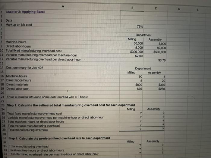 Chapter 2 Form worksheet is to be used to create your own
