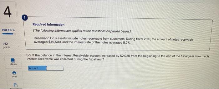 displayed below) Husemann Co.'s assets include notes receivable from customers. During fiscal