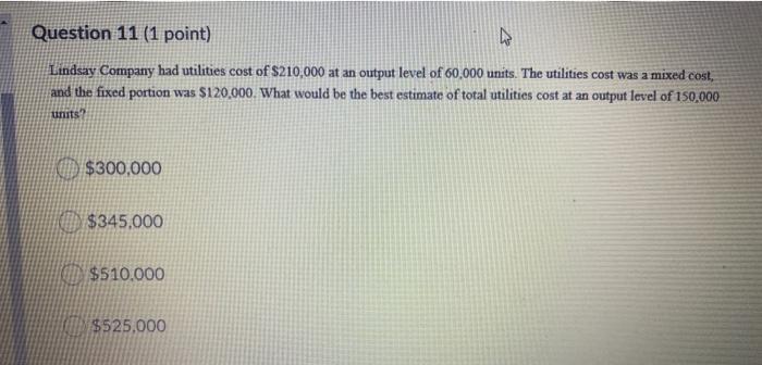 equaled $1,500,000, and selling and administrative costs totaled $1,200,000. The company manufactured