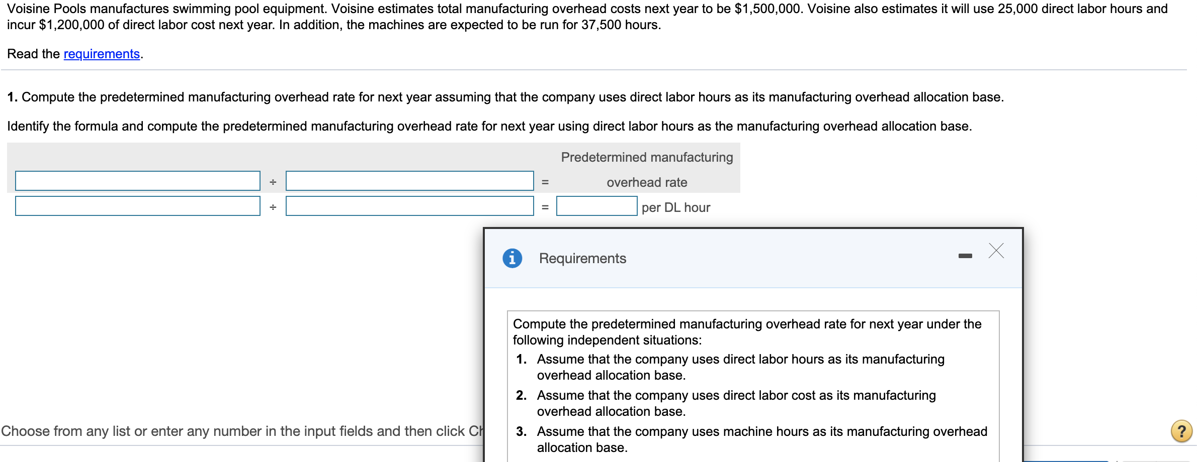 manufacturing Estimated quantity Predetermined Allocated overhead costs of allocation base overhead rate