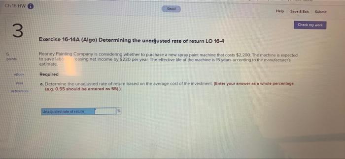 3 Saved Help Save & Exit Submit boints P ebook Prin Exercise