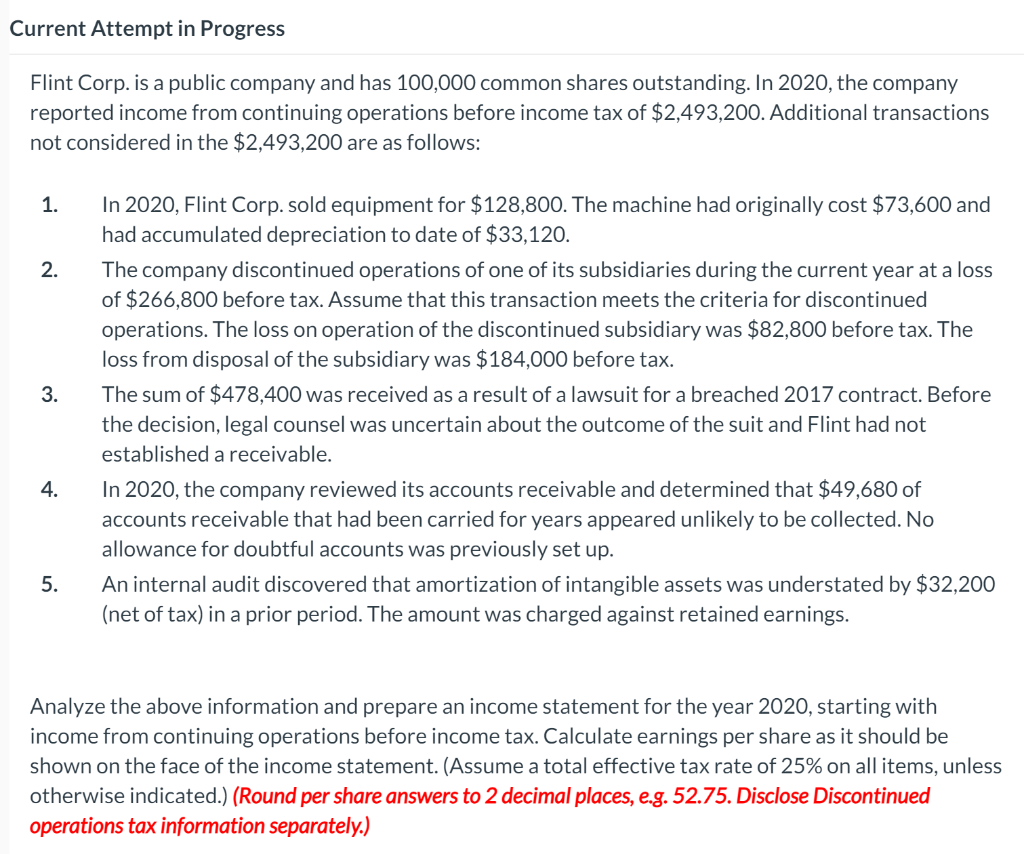 Current Attempt in Progress Flint Corp. is a public company and has