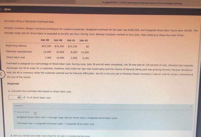 in process during June. Naranjo Company Job-Order Cost Sheets Job 39 Job
