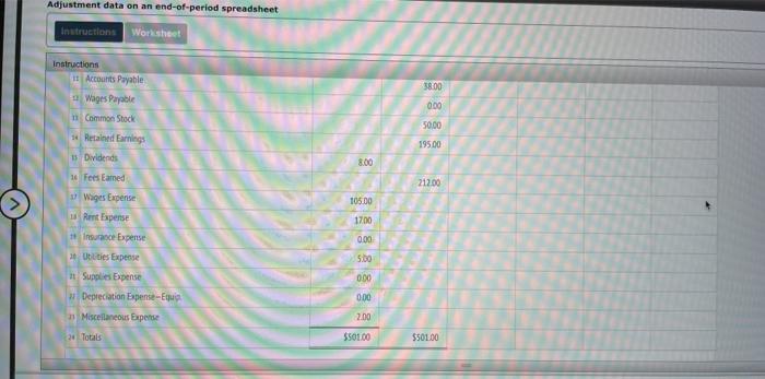 Co End-of-Period Spreadsheet For the Year Ended October 31, 2018 Unadjusted Unadjusted