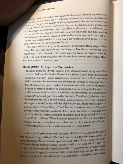 17-39 of the textbook (excluding all Greek and Roman myths) and write