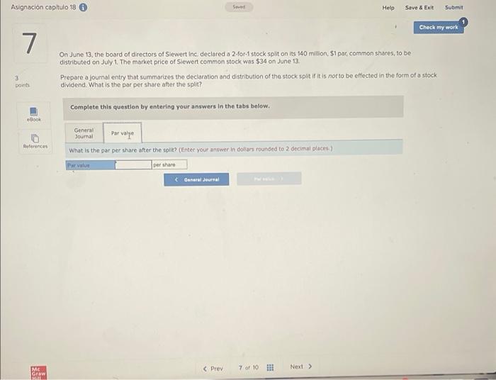 Asignacin capitulo 18. 7 3 points eBook References Saved Help Save &
