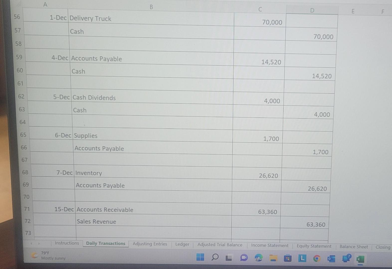 a FIFO cost system. The company follows a calendar year, with all