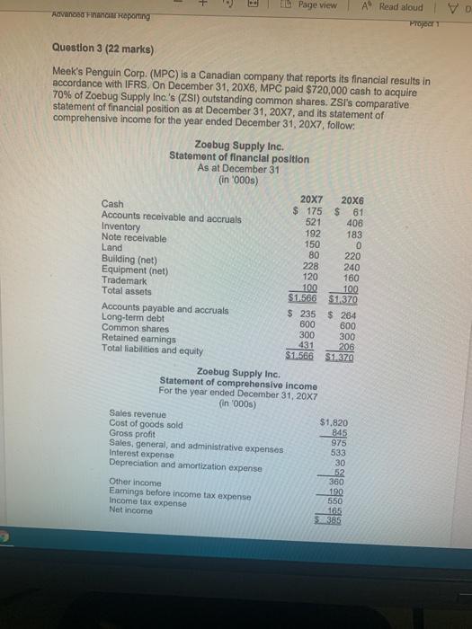 2 statement of financial position as at December 31, 2007, and is