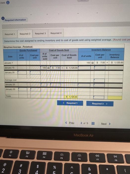 Cises Required Information Required 1 Required 2 Required 3 Required 4 Determine