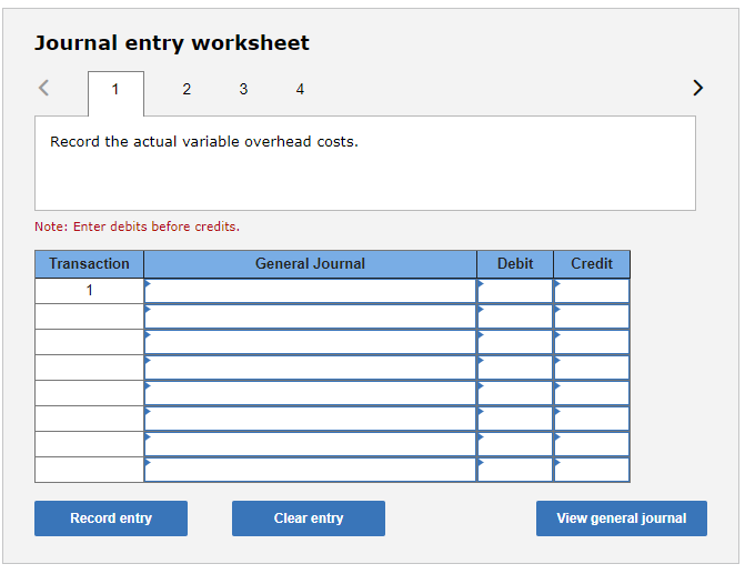 the actual fixed overhead costs. 3 Record the application of standard variable