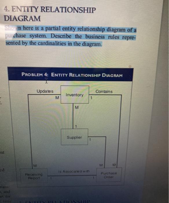 nt 4. ENTITY RELATIONSHIP DIAGRAM Shown here is a partial entity relationship