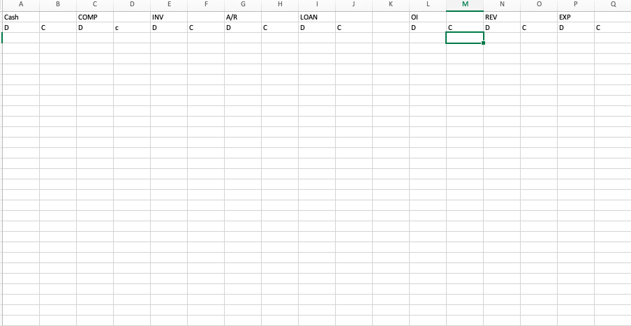 Cash D A B C C D COMP D INV C D