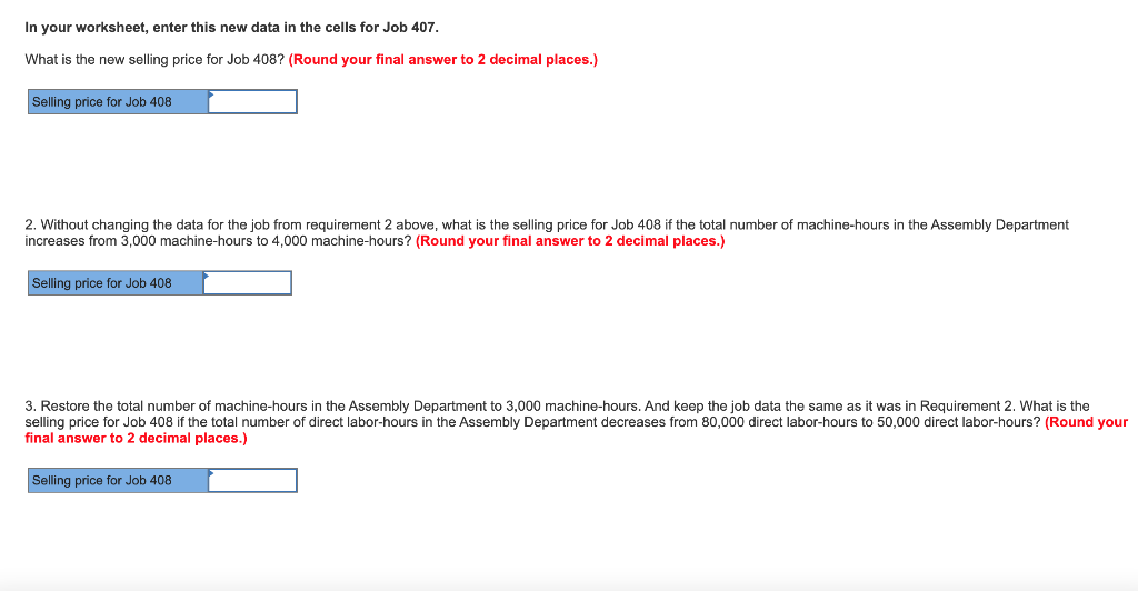 cost for the Milling Department in Data area back to $390,000, keeping