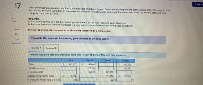 of the eight case situations below. Each case is independent of the