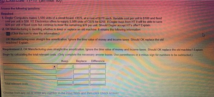 the remaining $70 eep or replace an old Original cost Old Machine