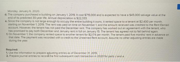 P3, P4 Arnez Company's annual accounting period ends on December 31, 2019.