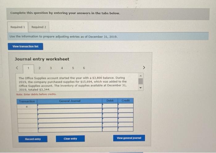 The following information concerns the adjusting entries to be recorded as of
