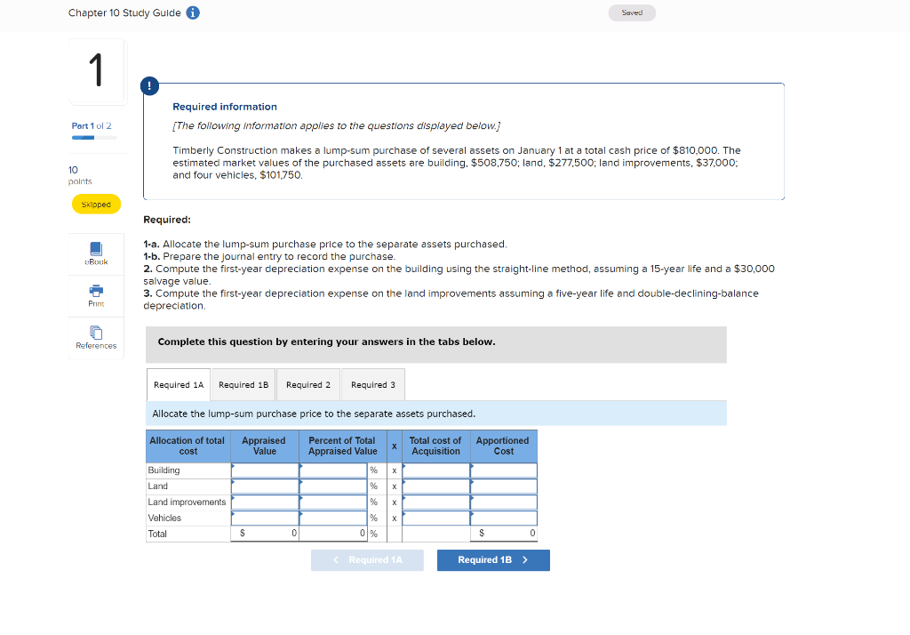 Chapter 10 Study Guide 1 Part 1 of 2 10 points Skipped