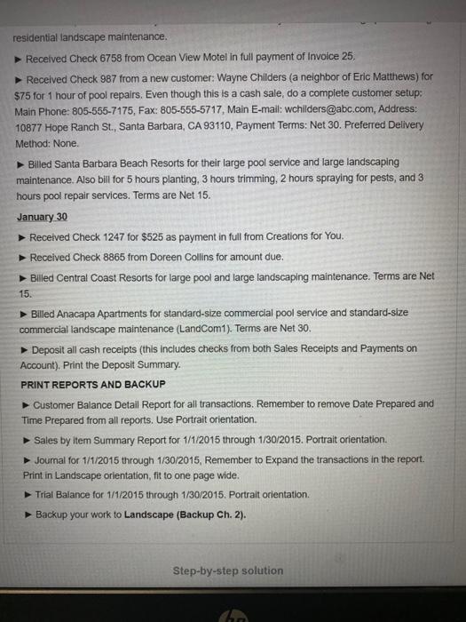 customers, credit memos, and bank deposits. In addition, reports focusing on sales