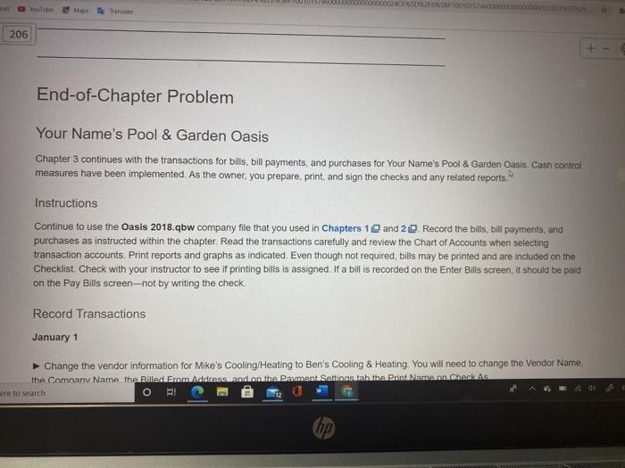 YouTube Maps Translate 206 C2F6SP70010157 End-of-Chapter Problem Your Name's Pool & Garden