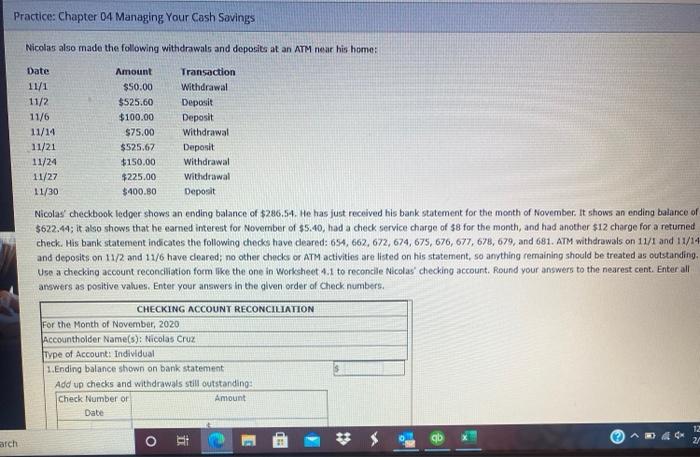 Nicolas Cruz has a NOW account at the Second State Bank. His
