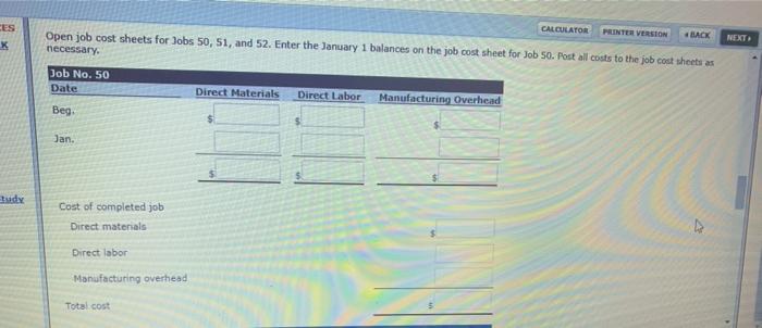 January 1 on this job were as follows: direct materials $24,600, direct