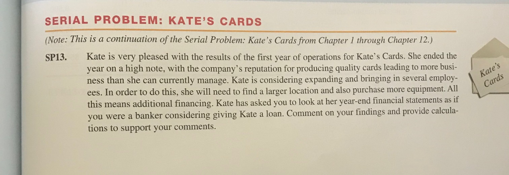 SERIAL PROBLEM: KATE'S CARDS (Note: This is a continuation of the Serial