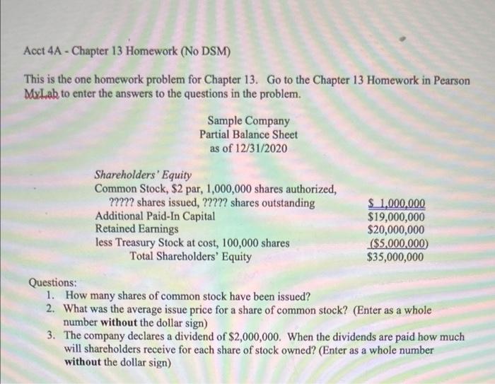 Acct 4A - Chapter 13 Homework (No DSM) This is the one