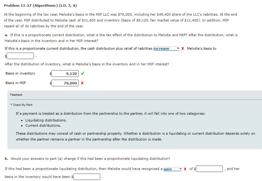 Problem 11-27 (Algorithmic) (LO. 3, 4) At the beginning of the tax