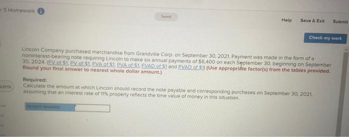 15 Homework Saved Help Save & Exit Submit Check my work 2113