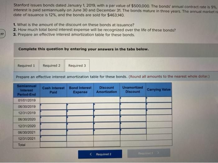 semiannually on June 30 and December 31. The bonds mature in three