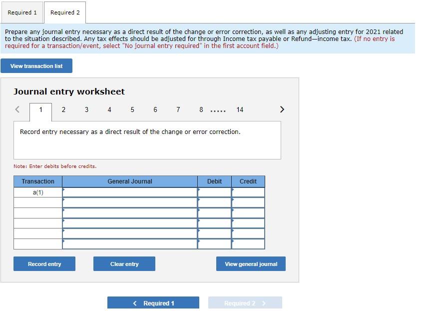 an error. If an accounting change, identify the type of change. For