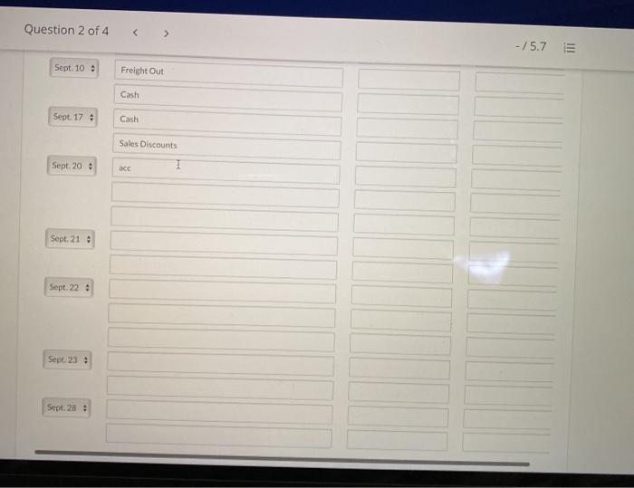 estimates a return rate of 5% based on past experience. Sept. 2