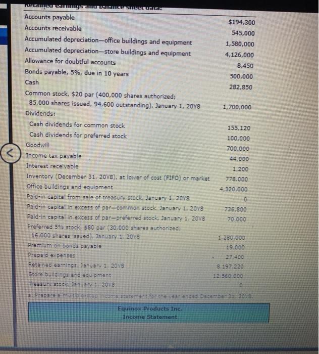 part 2. After all of the transactions for the year ended December