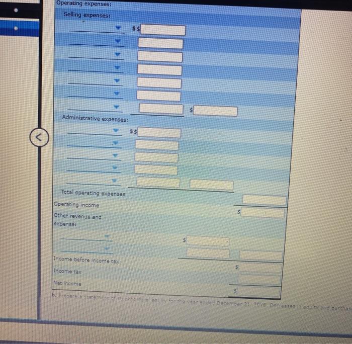 otherwise stated, assume a December 31 balance after adjusting entries. Income statement
