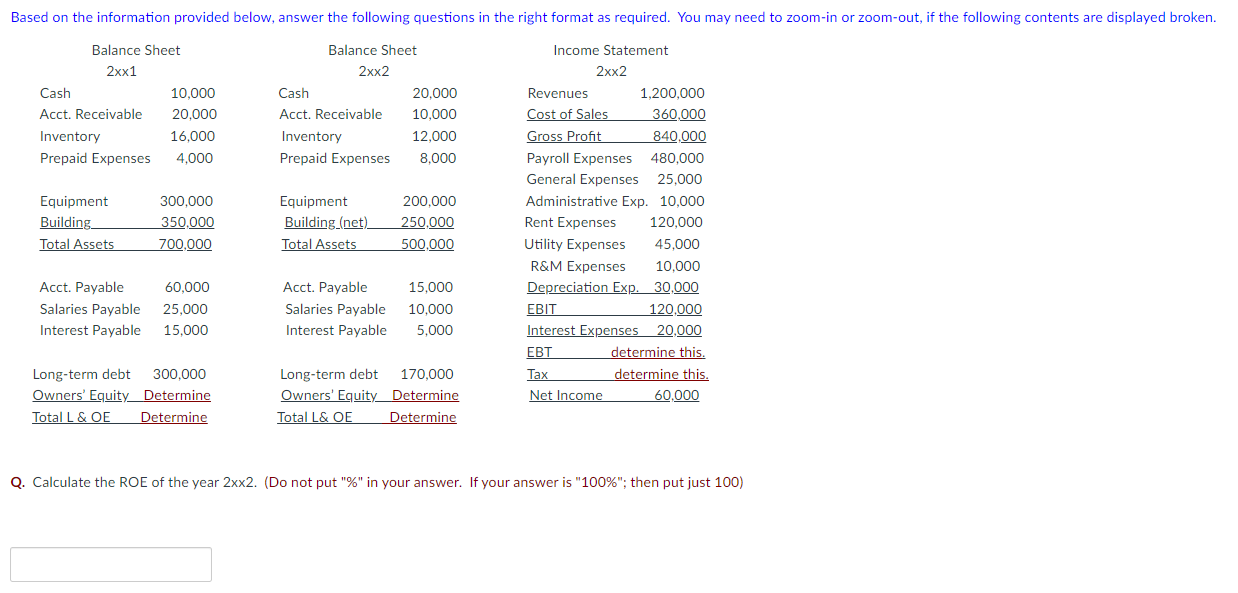 Based on the information provided below, answer the following questions in the