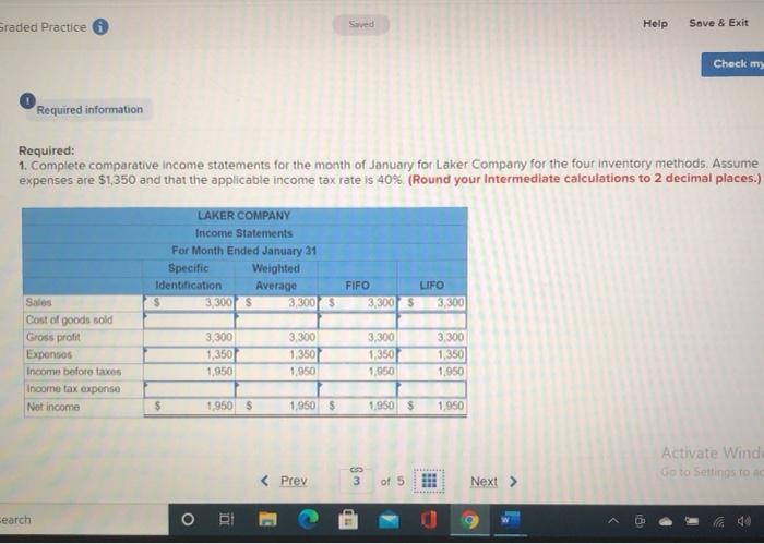 Required information. Use the following information for the Exercises below. 2 [The