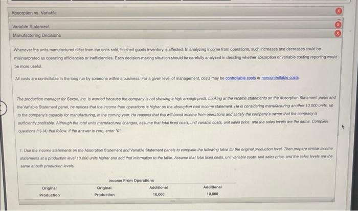 following table. The company's sales price per unit is $80.00, and the