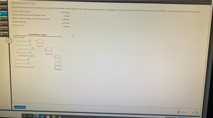 Reporting dry Ey Using the folowing art and lances, prepare the Stiefelders'