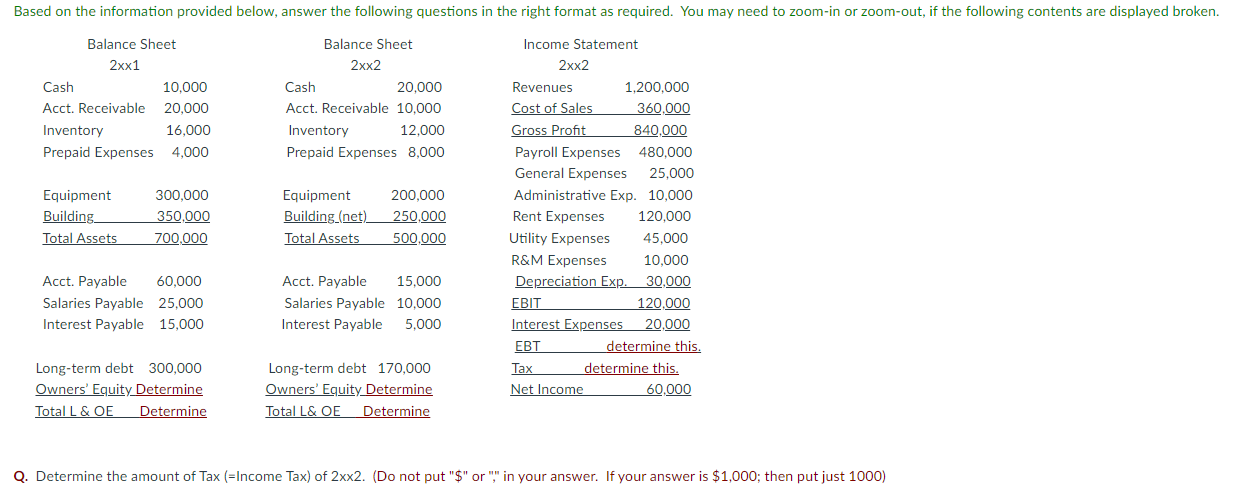 Based on the information provided below, answer the following questions in the