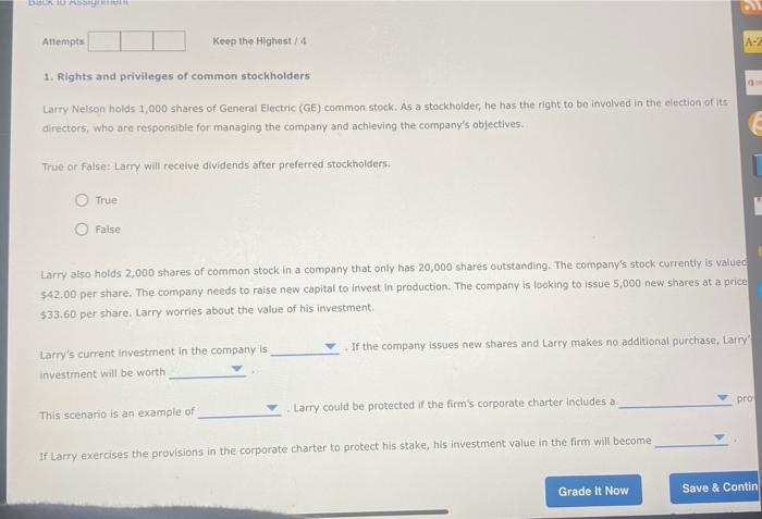 back 10 ASSAYE Attempts Keep the Highest / 4 1. Rights and