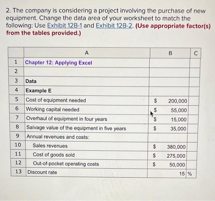of equipment in four years $5,000 Salvage value of the equipment in